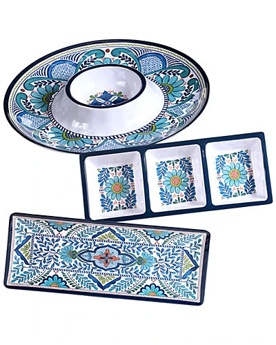 Melamine Talavera 3pc Hostess Set Home 1 Melamine Talavera 3pc Hostess Set Home