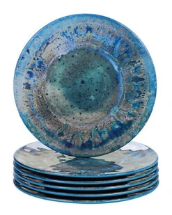 Melamine Set Of 6 Radiance Teal Salad Plates Home