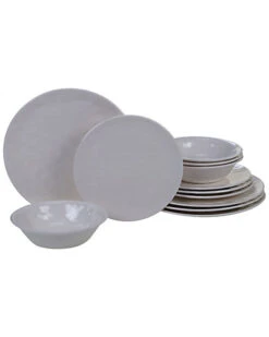 Melamine Cream 12pc Dinnerware Set Home