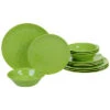 Melamine Green 12pc Dinnerware Set Home