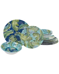 Melamine Tropicana 12pc Dinnerware Set Home