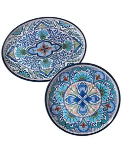 Melanine Talavera 2pc Platter Set Home