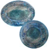 Melamine Radiance Teal 2Pc Square Platter & Oval Platter Home