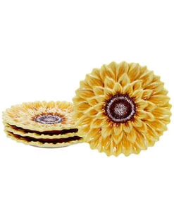 Sunset Sunflower Set Of 4 8.25in Dessert Plates Home