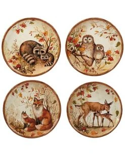 Pine Forest Set Of 4 Dessert Plate Home