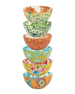 Damask Floral Set Of 6 All Purpose Bowl 6.25" 6 Assorted Home