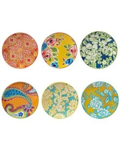 Damask Floral Set Of 6 Salad Plate 6 Assorted Home