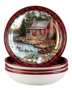 Lake Retreat Set Of 4 Soup Bowl Home