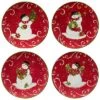 Holiday Magic Snowman Set Of 4 Dessert Plates Home
