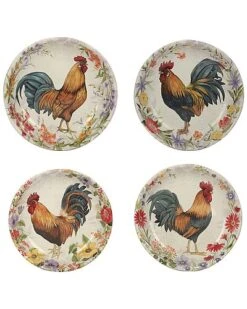 Floral Rooster Soup/Pasta Bowls (Set Of 4) Home