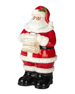 Holiday Wishes 3-D Santa Cookie Jar Home