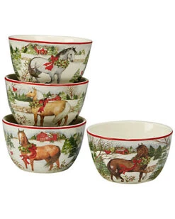Hristmas On The Farm Set Of 4 Ice Cream Bowls Home