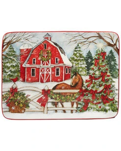 Hristmas On The Farm Rectangular Platter Home