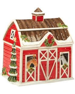 Hristmas On The Farm 3D Barn Cookie Jar Home