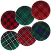 Hristmas Plaid Set Of 6 Dessert Plate Home