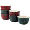 Hristmas Plaid Set Of 6 Ice Cream Bowl Home