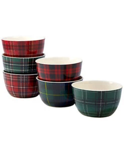 Hristmas Plaid Set Of 6 Ice Cream Bowl Home