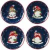 Holiday Magic Gnomes Set Of 4 Dessert Plates Home