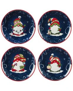Holiday Magic Gnomes Set Of 4 Dessert Plates Home