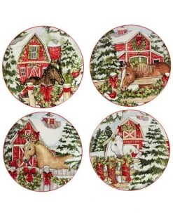 Homestead Christmas Set Of 4 Dessert Plates