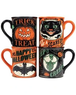 Scaredy Cat Set Of Four 18oz Mugs Home