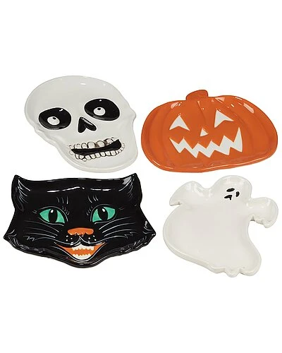 Scaredy Cat Set Of Four 3D Candy Plates Home