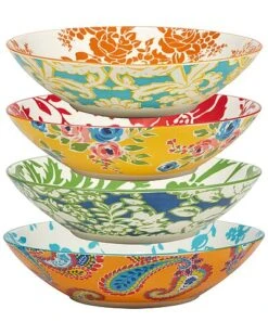 Damask Floral Set Of 4 Soup Bowl 4 Assorted Home