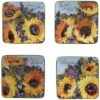 Sunflower Bouquet Canape Plates (Set Of 4) Home
