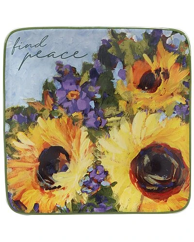 Sunflower Bouquet Canape Plates (Set Of 4) Home 2 Sunflower Bouquet Canape Plates (Set Of 4) Home - Image 2