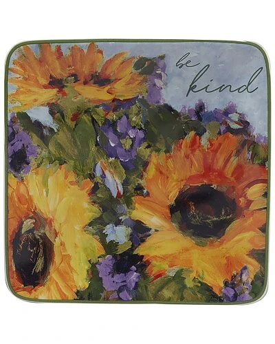 Sunflower Bouquet Canape Plates (Set Of 4) Home 3 Sunflower Bouquet Canape Plates (Set Of 4) Home - Image 3