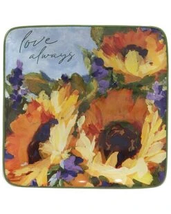 Sunflower Bouquet Canape Plates (Set Of 4) Home 8 Sunflower Bouquet Canape Plates (Set Of 4) Home -Certified International Shop 3050074512 RLLD 4