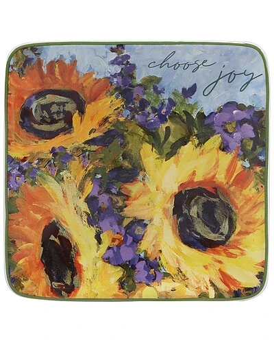 Sunflower Bouquet Canape Plates (Set Of 4) Home 5 Sunflower Bouquet Canape Plates (Set Of 4) Home - Image 5