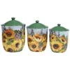 Sunflower 3pc Bouquet Canister Set Home