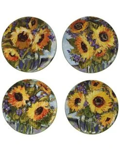 Sunflower Bouquet Salad Plates (Set Of 4) Home