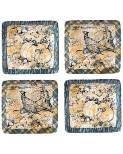 Harvest Gatherings Set Of 4 Canape Plates Home