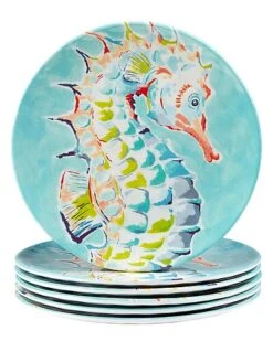 Set Of 6 Deep Sea Salad Plates Home