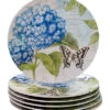 Melamine Hydrangea Garden Set Of 6 Dinner Plates Home