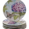 Melamine Hydrangea Garden Set Of 6 Salad Plates Home