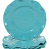 Melanine Perlette Teal Set Of 4 Dinner Plates Home