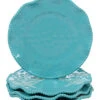 Melanine Perlette Teal Set Of 4 Salad Plates Home