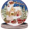 Santa's Workshop Set Of 4 Dinner Plates Home