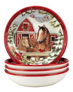 Homestead Christmas Set Of 4 Soup Bowl