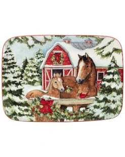 Homestead Christmas Rectangular Platter Small