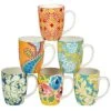 Damask Floral Set Of 6 Mugs 6 Assorted Home
