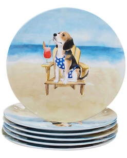 Melamine Hot Dogs Set Of 6 Dinner Plates Home