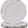 Melamine Perlette Cream Set Of 4 Dinner Plates Home