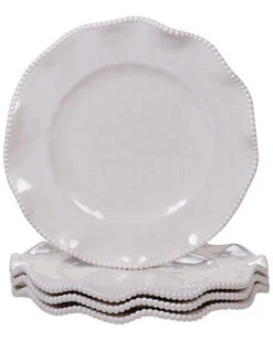 Melamine Perlette Cream Set Of 4 Dinner Plates Home