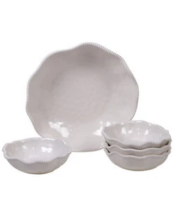 Melamine Perlette Cream 5pc Serving Set Home