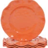 Melanine Perlette Coral Set Of 4 Dinner Plates Home