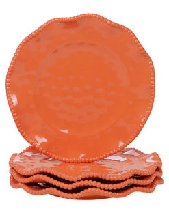 Melanine Perlette Coral Set Of 4 Salad Plates Home